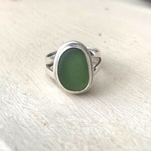 Sterling silver sea glass ring size 7